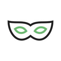 Eye Mask Line Green and Black Icon vector