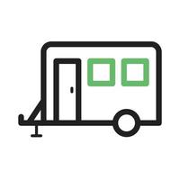 Trailer Line Green and Black Icon vector