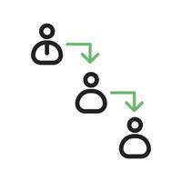 Chain of Command Line Green and Black Icon vector