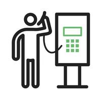 Payphone Line Green and Black Icon vector