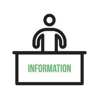 Information Desk Line Green and Black Icon vector