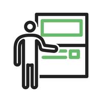 Ticket Machine Line Green and Black Icon vector