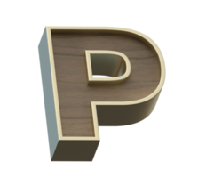 uma imagem de renderização 3d de ouro misturado com alfabetos de madeira png