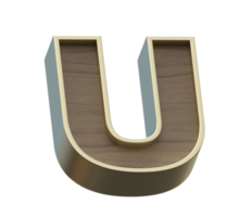 une image de rendu 3d d'or mélangé avec des alphabets en bois png