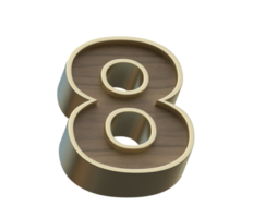 A 3d rendering image of golden mixed with wooden alphabets png