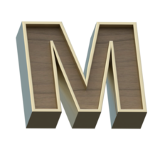 A 3d rendering image of golden mixed with wooden alphabets png