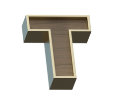 uma imagem de renderização 3d de ouro misturado com alfabetos de madeira png