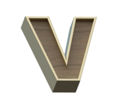 A 3d rendering image of golden mixed with wooden alphabets png