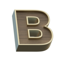 une image de rendu 3d d'or mélangé avec des alphabets en bois png