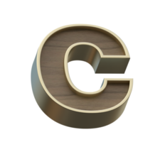 un'immagine di rendering 3d di oro mescolato con alfabeti in legno png