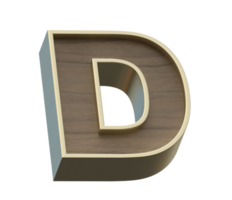 A 3d rendering image of golden mixed with wooden alphabets png