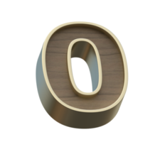 una imagen de renderizado 3d de oro mezclado con alfabetos de madera png