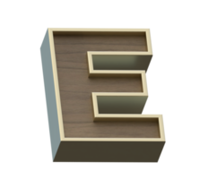 en 3D-rendering bild av gyllene och trä alfabet png