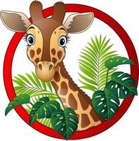 mascota de jirafa de dibujos animados vector