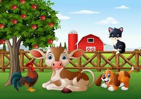 animales de granja de dibujos animados vector