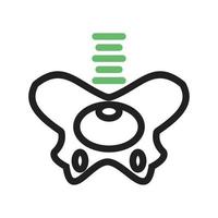 Hip Joint Line Green and Black Icon vector