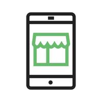 Mobile Shopping Line Green and Black Icon vector