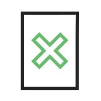 Delete Line Green and Black Icon vector