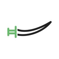 Arabic Sword Line Green and Black Icon vector