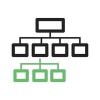 Flowchart Line Green and Black Icon vector