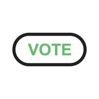 línea de enlace de voto icono verde y negro vector