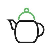 Kettle Line Green and Black Icon vector
