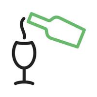 Pour Wine Line Green and Black Icon vector