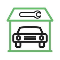 Service Station Line Green and Black Icon vector