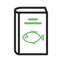 Seafood Recipes Line Green and Black Icon vector