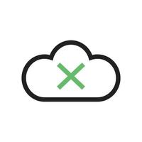 Not Verified Cloud Line Green and Black Icon vector