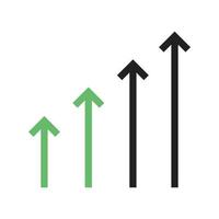 Growth Line Green and Black Icon vector