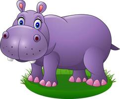 hipopótamo lindo de dibujos animados vector