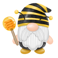 clipart de aquarela de abelha de mel de gnomos png