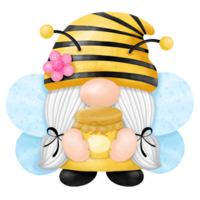 gnomos miel abeja acuarela clipart png