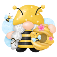 clipart de aquarela de abelha de mel de gnomos