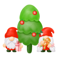 Gnomes Christmas Watercolor Clipart, Merry Christmas Gnomes png