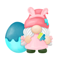 gnomos clipart de aquarela de páscoa png