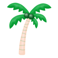 clipart de aquarela de coco de verão, praia png