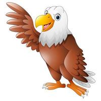 Eagle cartoon waving vector