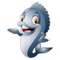 Cartoon fish waving vector