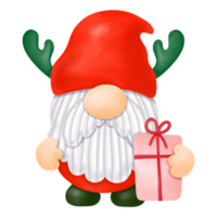 gnomos clipart em aquarela de natal, feliz natal gnomos png