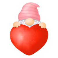 acuarela gnomos clipart de san valentín, pintura digital png