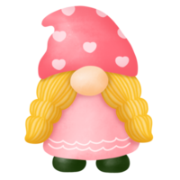 acuarela gnomos clipart de san valentín, pintura digital png