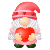 acuarela gnomos clipart de san valentín, pintura digital png