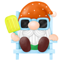 clipart de aquarela de gnomos de verão, gnomos de praia png