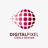 Digital pixel logo design vector