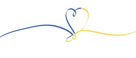 Ukraine flag icon in the shape of heart. Save Ukraine concept. Pray for ukraine. png