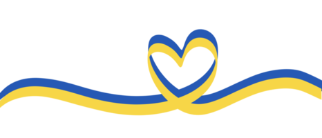 Ukraine flag icon in the shape of heart. Save Ukraine concept. Pray for ukraine. png