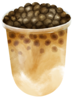 Bubble Milk Tea watercolor illustration png