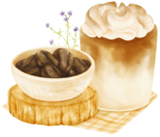 Coffee drink composition watercolor png